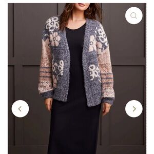 Tribal Women's Cardigan - Navy and Beige